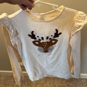Janie and Jack Ivory Deer Long Sleeve Tee